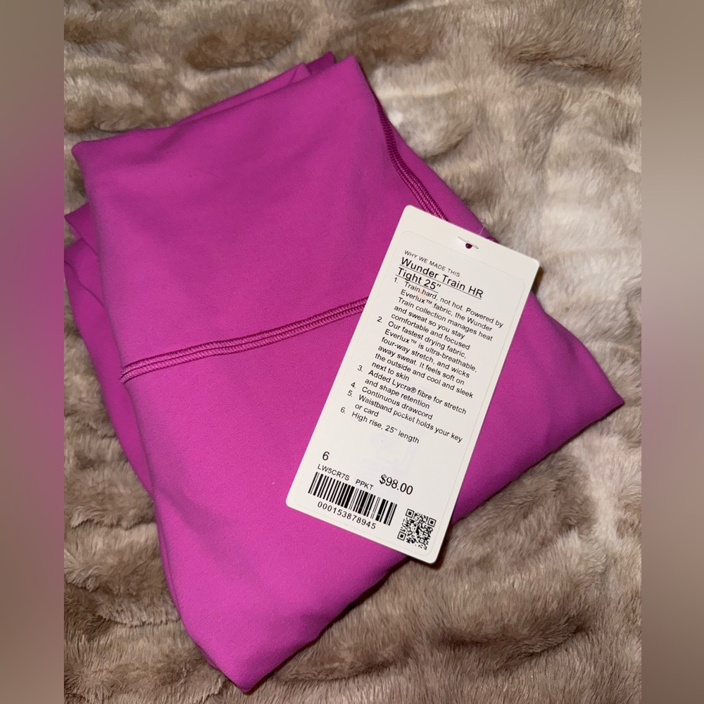 Lululemon Wunder Train High-Rise Tights in Pow Pink Tone. Size 6